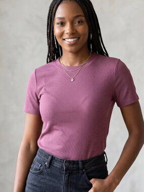NWT | DB Moon Dusty Purple Ribbed T-Shirt | Quiet Luxury | XL